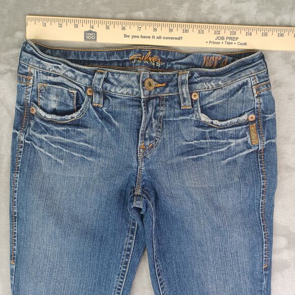 Silver Jeans Nora Flare Jeans Women's Size 28 Blue Low Rise Distressed Y2K 28x35 - Picture 6 of 12